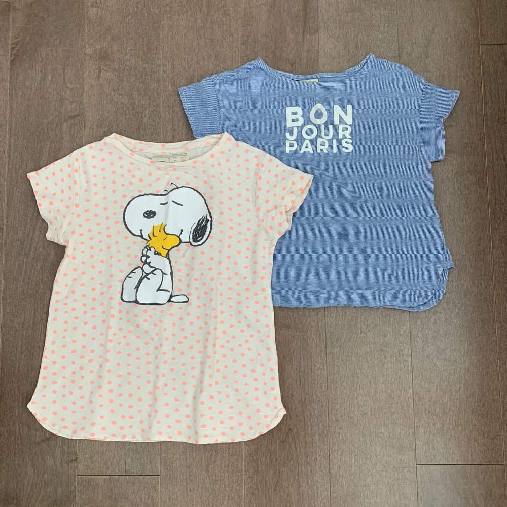 Zara Girls Cotton T-shirts (Set of 2)